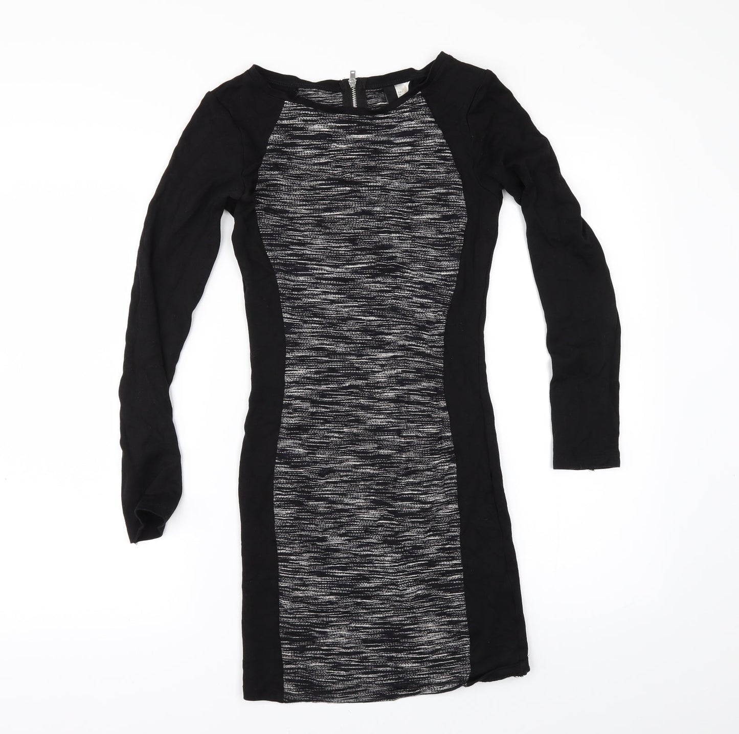 H&M Womens Black Striped  Bodycon  Size 6