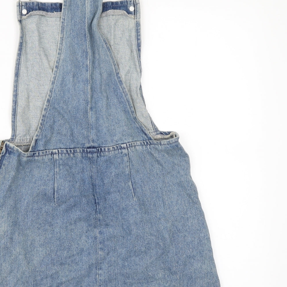 Topshop Womens Blue  Denim Pinafore/Dungaree Dress  Size 6
