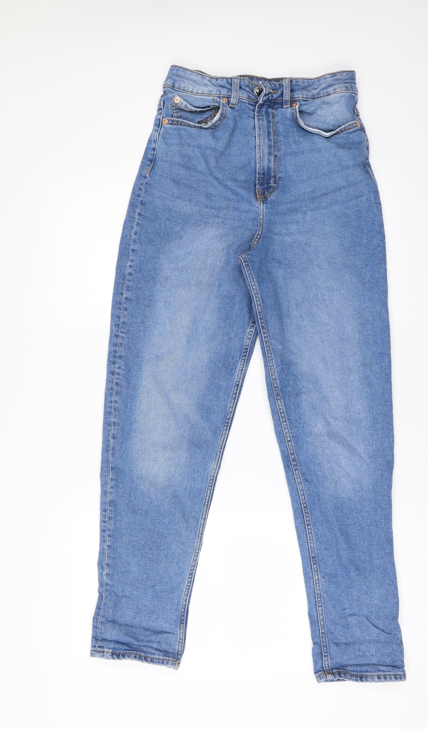 H&M Womens Blue  Denim Straight Jeans Size 8 L28 in