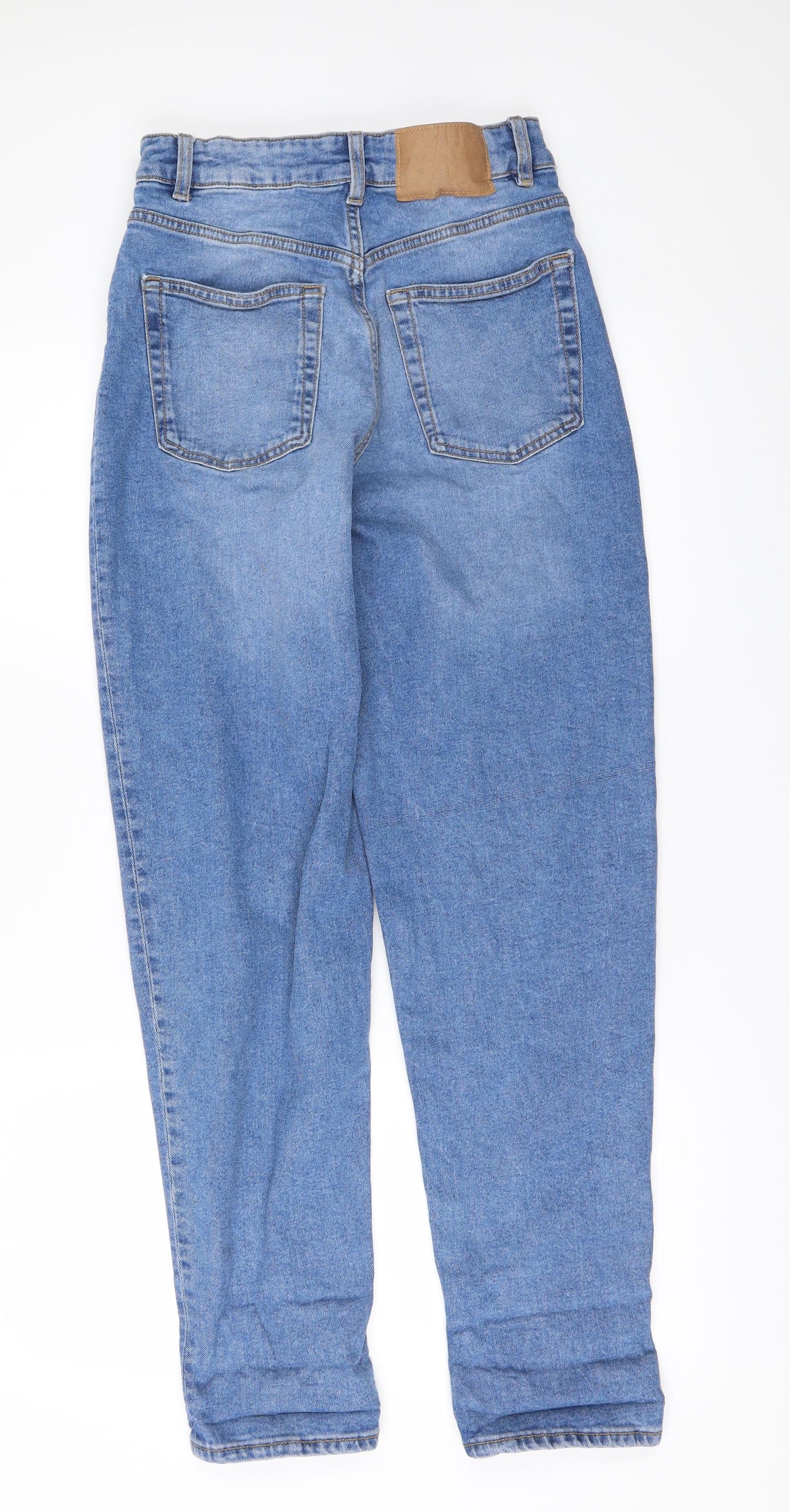 H&M Womens Blue  Denim Straight Jeans Size 8 L28 in