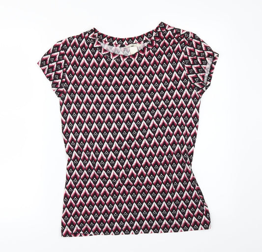 H&M Womens Multicoloured Geometric  Basic T-Shirt Size S