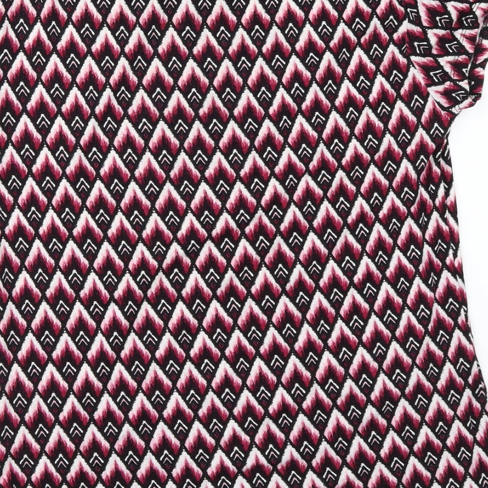 H&M Womens Multicoloured Geometric  Basic T-Shirt Size S