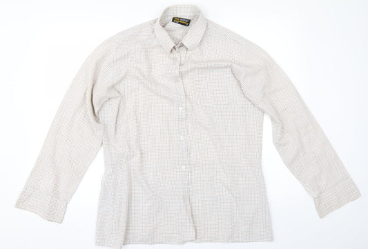 BHS Mens Beige Check   Button-Up Size 16