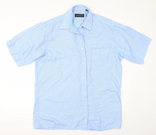 Peter England Mens Blue    Button-Up Size 15.5
