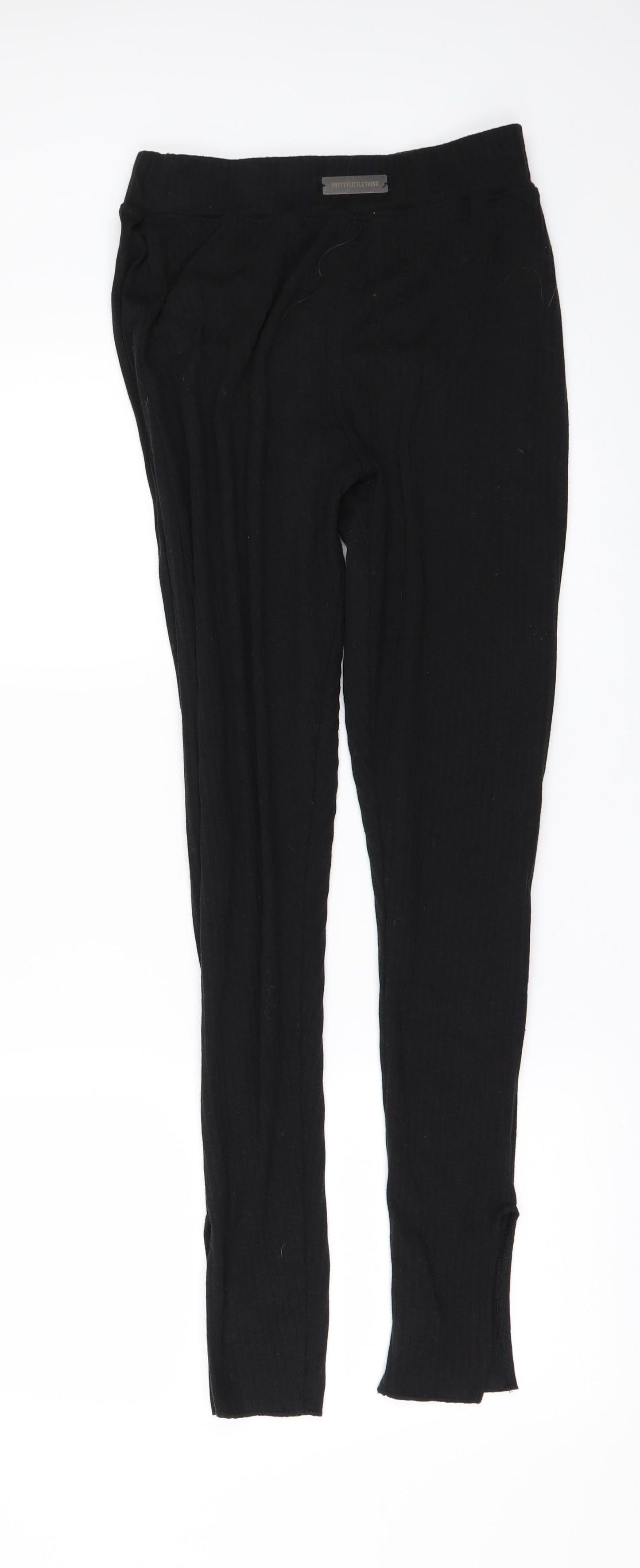PRETTYLITTLETHING Womens Black   Cargo Leggings Size 10 L28 in - split ankle