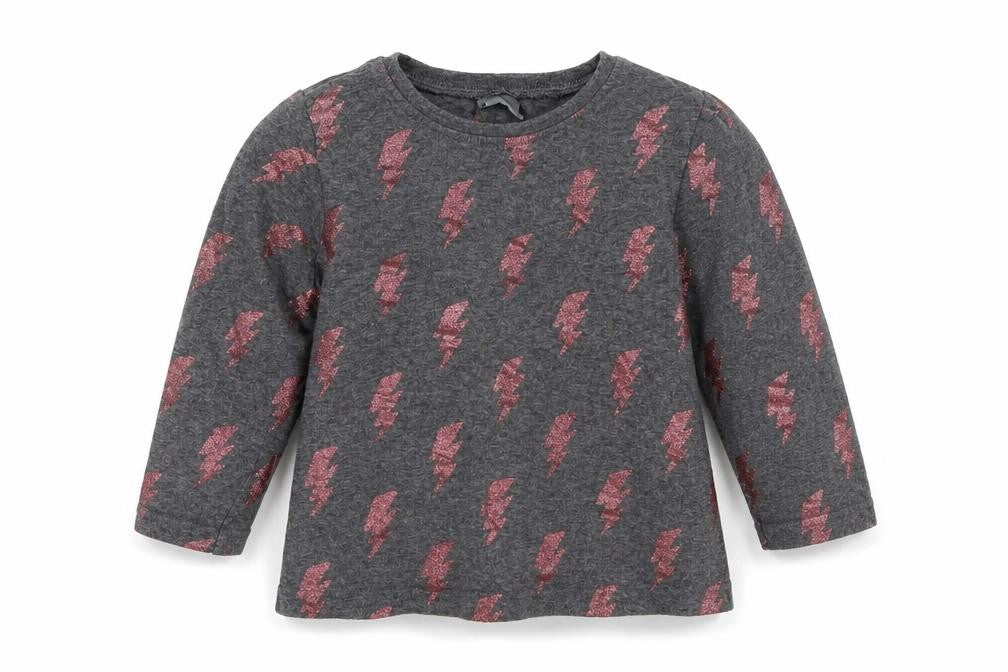 NEXT Girls Grey Geometric  Basic T-Shirt Size 12-18 Months