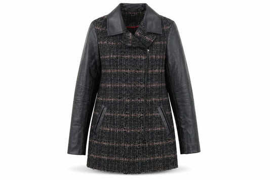 Tu Womens Black Geometric  Jacket Coat Size 10