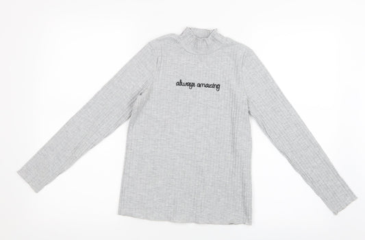 George Girls Grey   Basic T-Shirt Size 9-10 Years