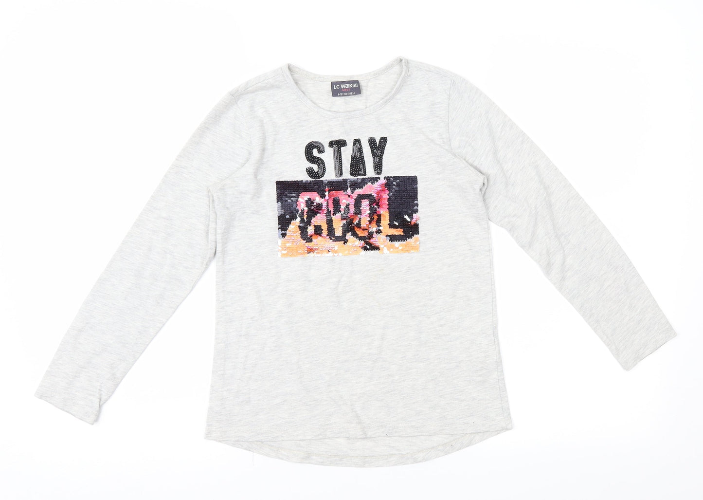 LC Walkiki Girls Grey   Basic T-Shirt Size 9-10 Years