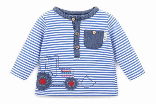 George Baby Blue Striped  Basic T-Shirt Size 3-6 Months