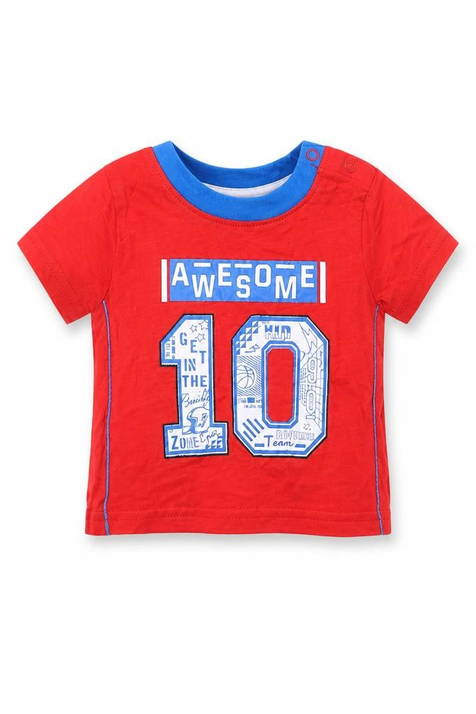 Earlydays Boys Red   Basic T-Shirt Size 0-3 Months