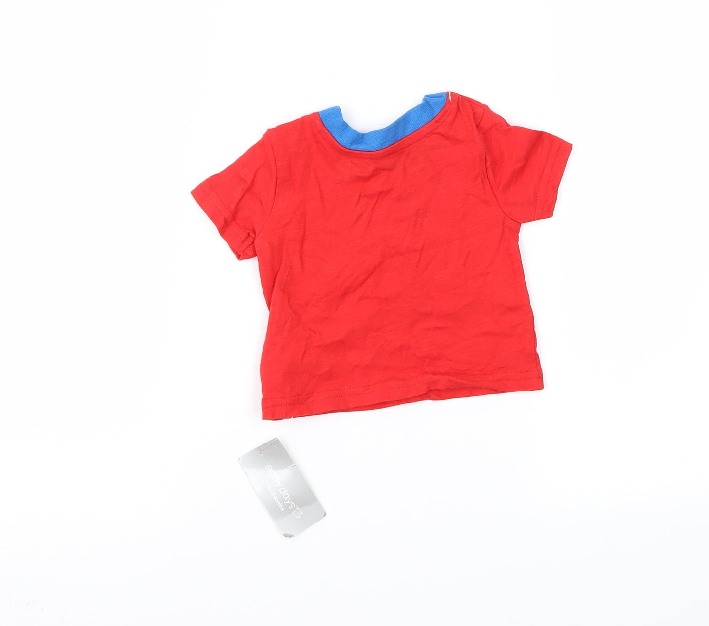 Earlydays Boys Red   Basic T-Shirt Size 0-3 Months