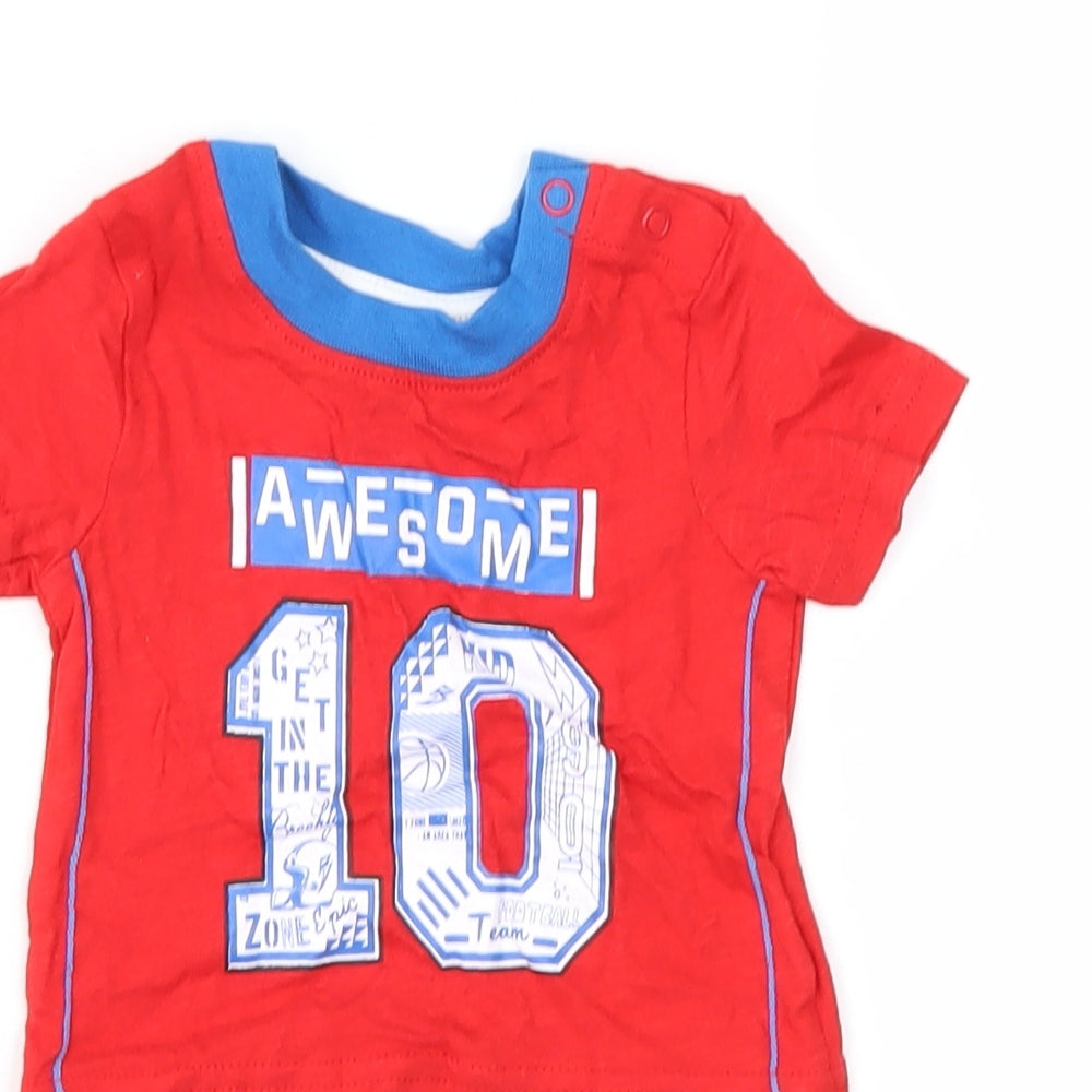 Earlydays Boys Red   Basic T-Shirt Size 0-3 Months