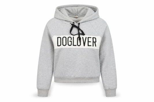 Womens Grey   Pullover Hoodie Size M  - cropped dog lover