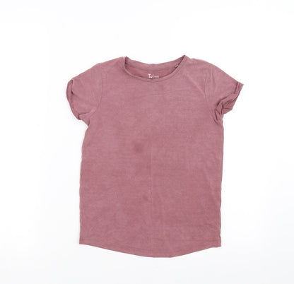 TU Girls Purple   Basic T-Shirt Size 7 Years