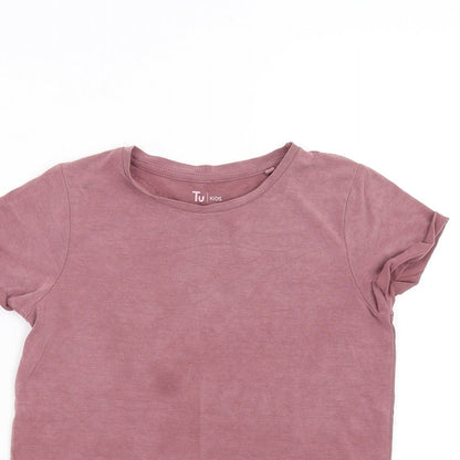 TU Girls Purple   Basic T-Shirt Size 7 Years