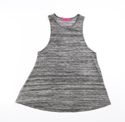 Preloved Boohoo Womens Grey   Basic Tank Size 10 - Front