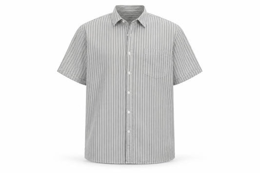 Dunnes Mens Grey Striped   Button-Up Size XL