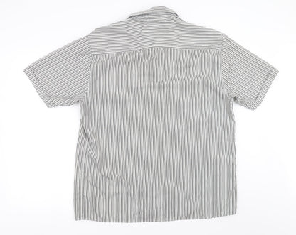 Dunnes Mens Grey Striped   Button-Up Size XL