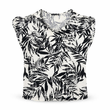 Primark Womens Ivory Floral  Basic Blouse Size 10  - Leaf Pattern