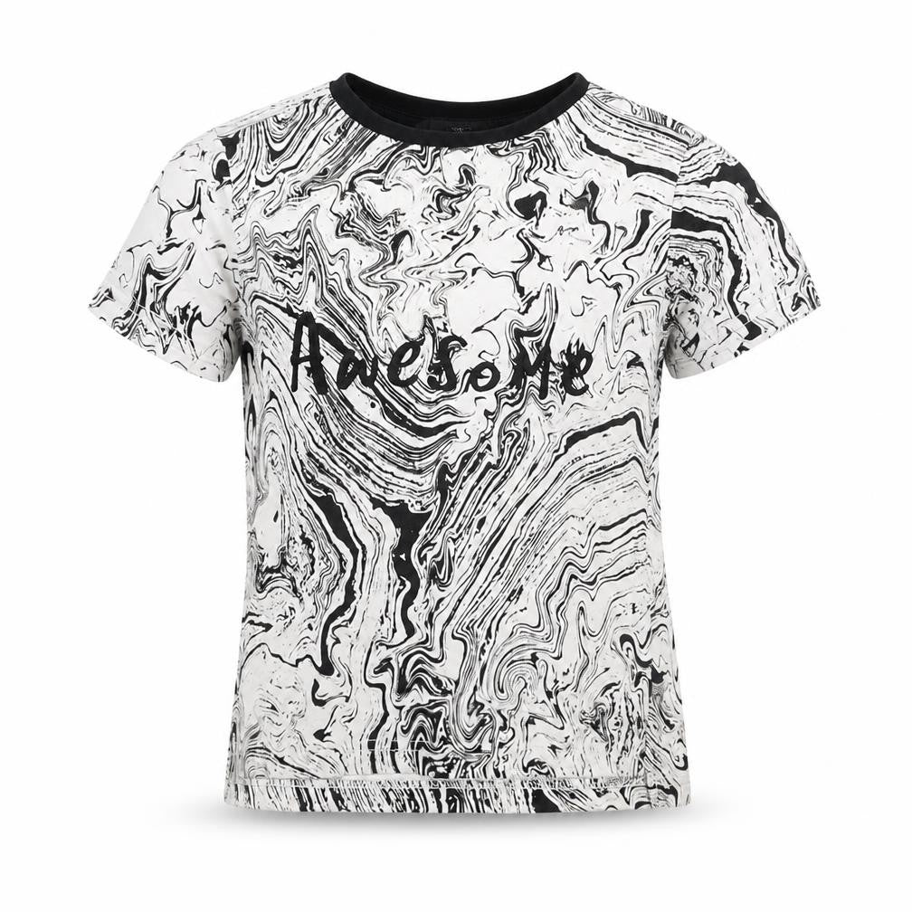George Boys White   Basic T-Shirt Size 2-3 Years  - Marble effect