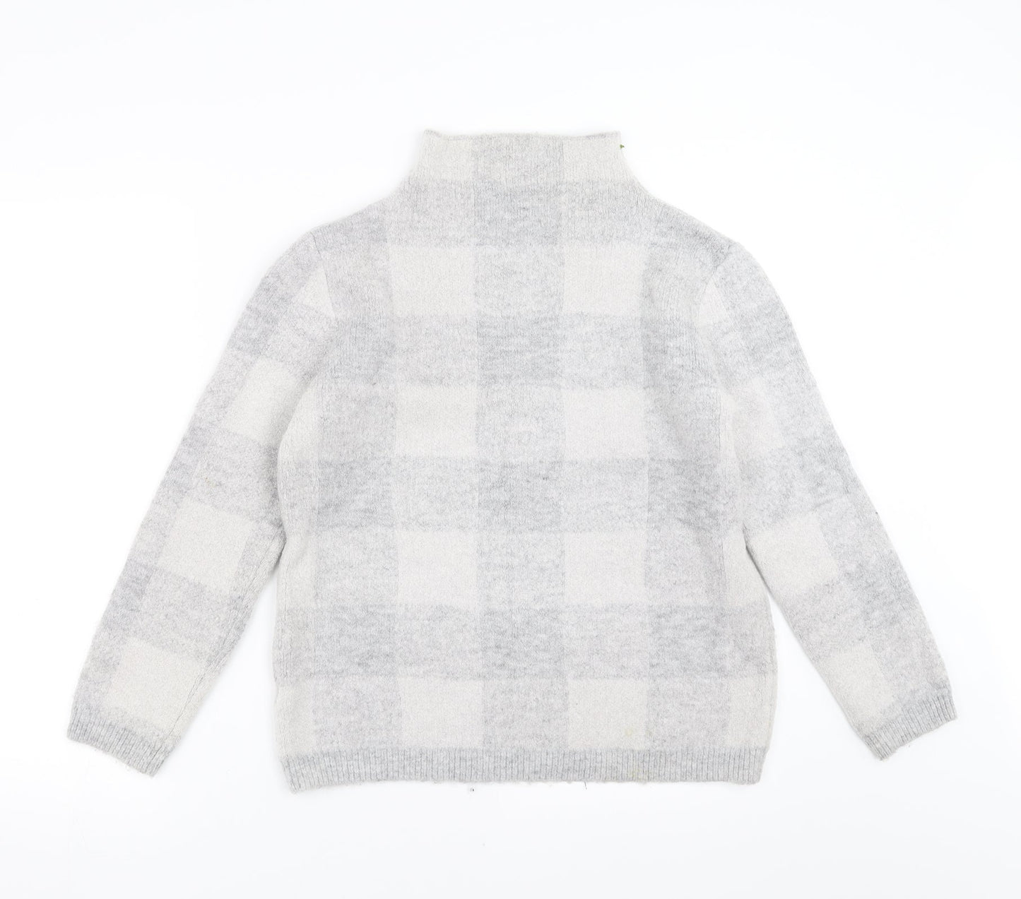 Peacocks Womens Grey Check  Pullover Jumper Size M
