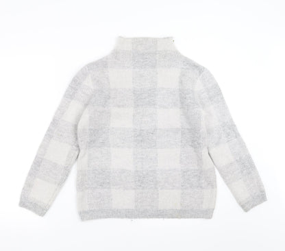 Preloved Peacocks Womens Grey Check  Pullover Jumper Size M - Back