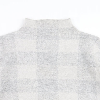 Preloved Peacocks Womens Grey Check  Pullover Jumper Size M - Detail