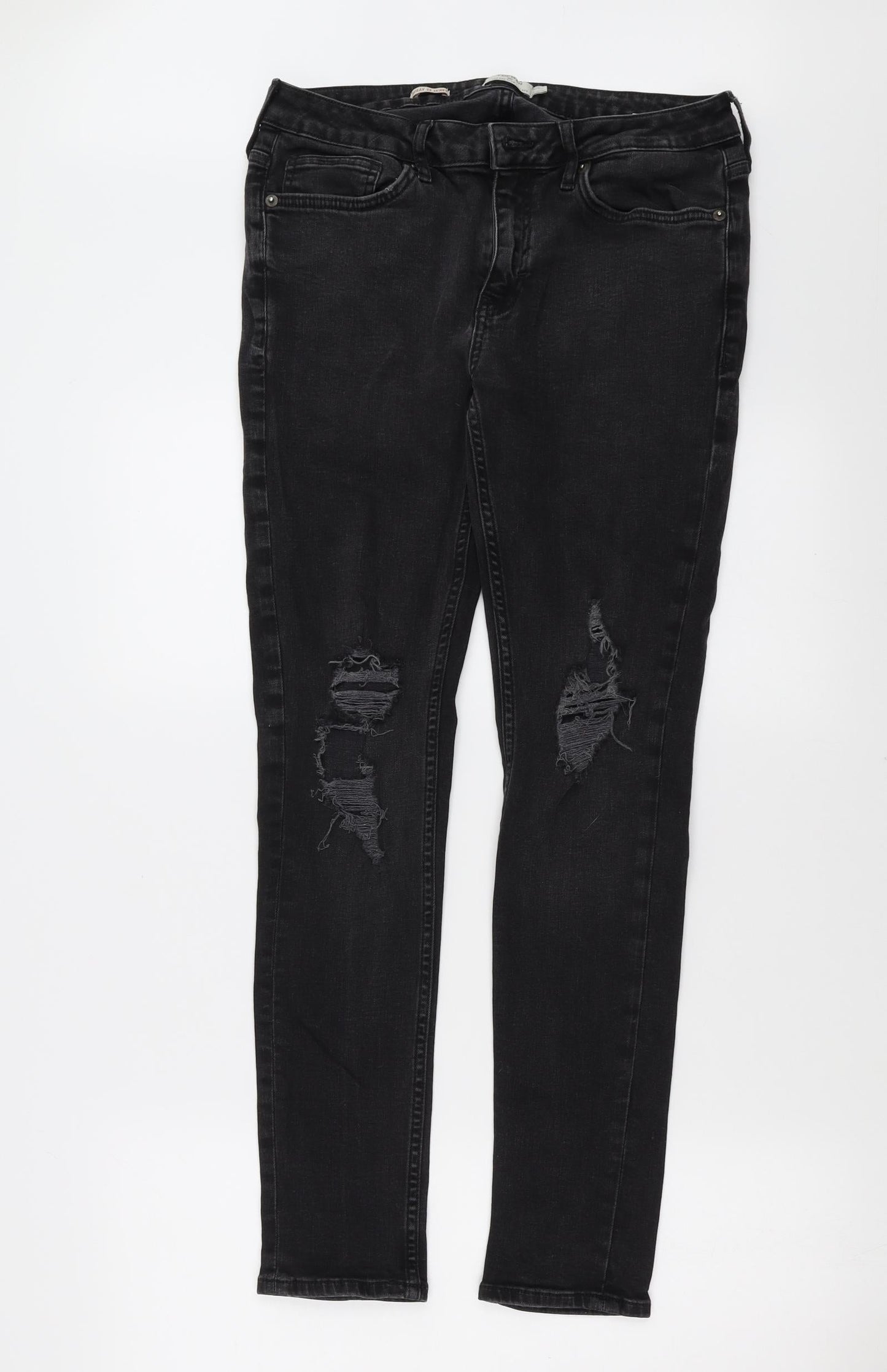 Topman Womens Grey  Denim Skinny Jeans Size 32 in L29 in