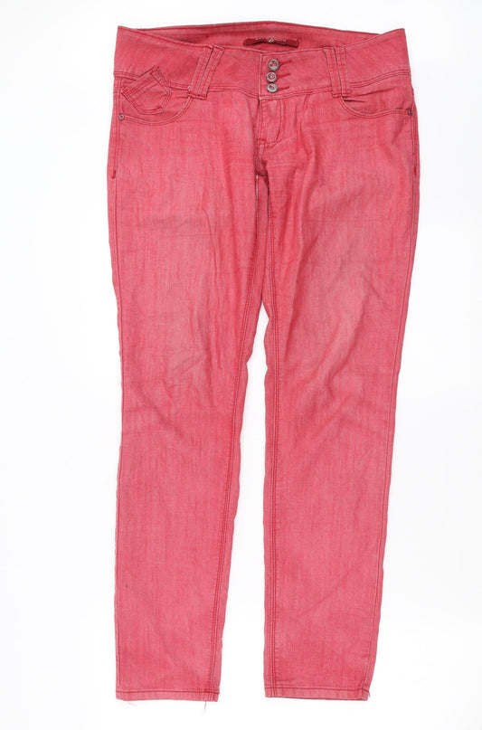 dele Womens Pink  Denim Straight Jeans Size 12 L31 in