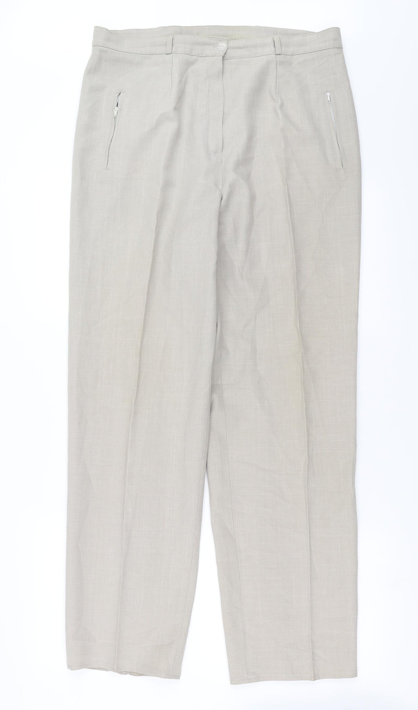 Preworn Womens Beige   Trousers  Size 18 L30 in