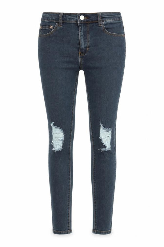 PRETTYLITTLETHING Womens Blue  Denim Skinny Jeans Size 10 L28 in