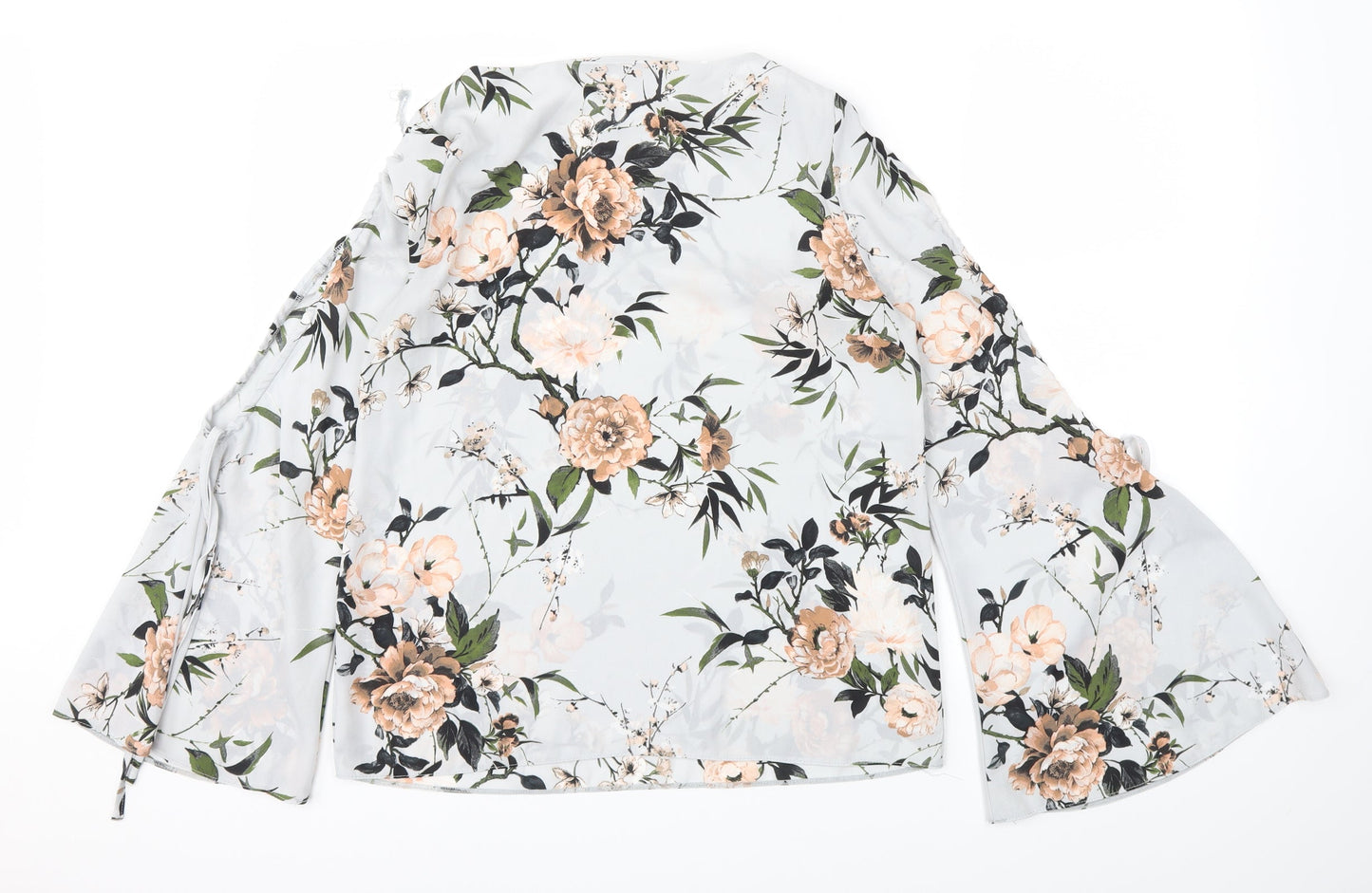 Dorothy Perkins Womens Grey Floral  Basic T-Shirt Size 10