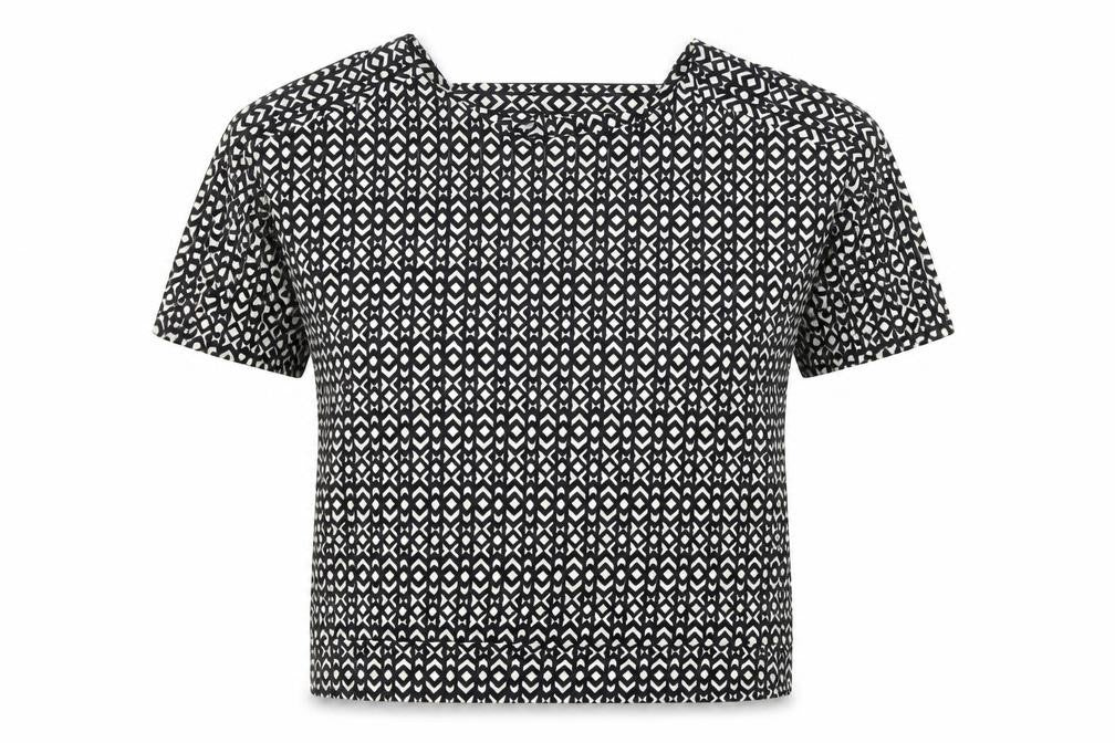 Next  Womens Black Argyle/Diamond  Basic T-Shirt Size 10