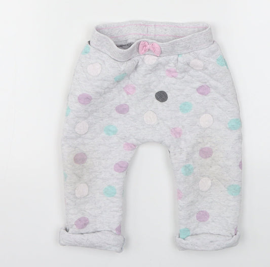 Nutmeg Girls Grey Polka Dot  Sweatpants Trousers Size 12-18 Months