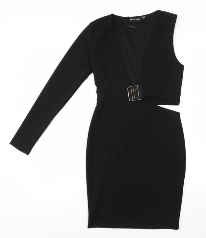 PRETTYLITTLETHING Womens Black   A-Line  Size 6