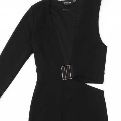 PRETTYLITTLETHING Womens Black   A-Line  Size 6