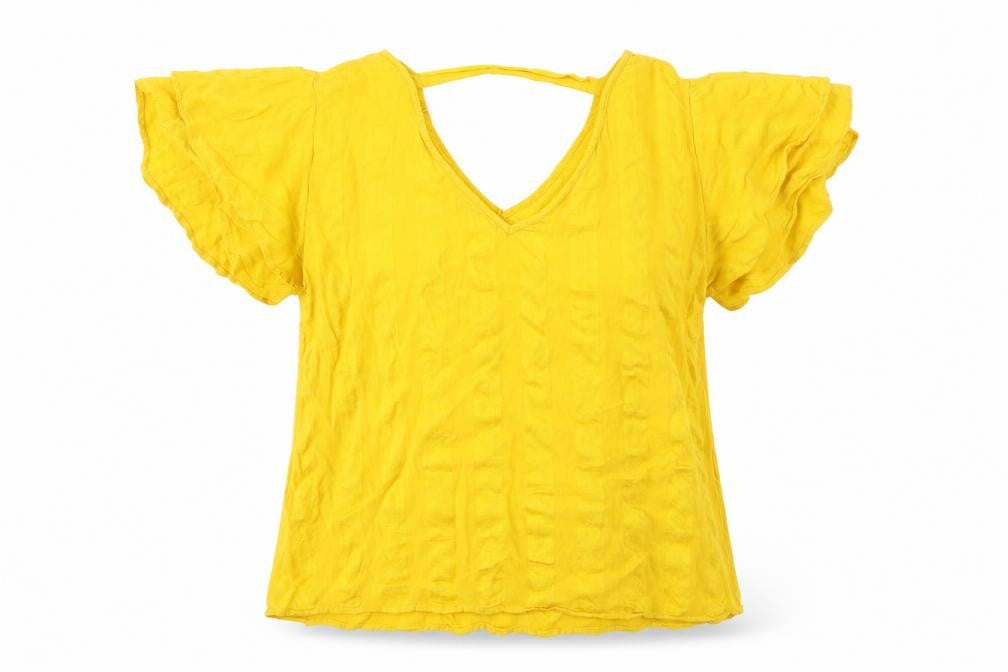Papaya Womens Yellow   Basic Blouse Size 12