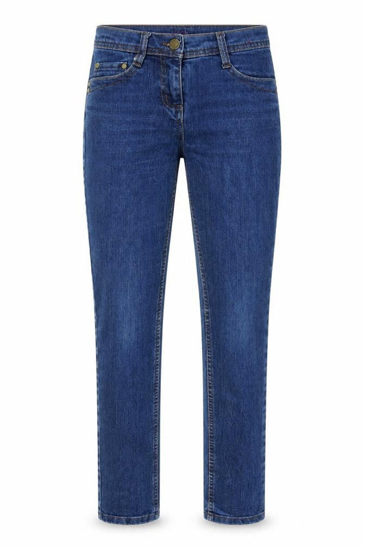 Denim & Co. Womens Blue  Denim Straight Jeans Size 8 L31 in