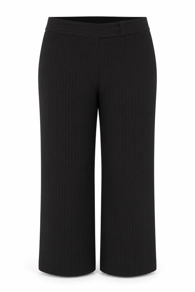 Tyler Womens Black Striped Rayon Dress Pants Trousers Size 16 L29 in