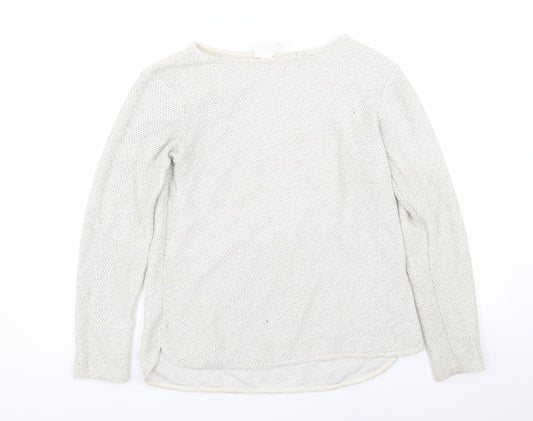 H&M Womens White   Pullover Jumper Size S