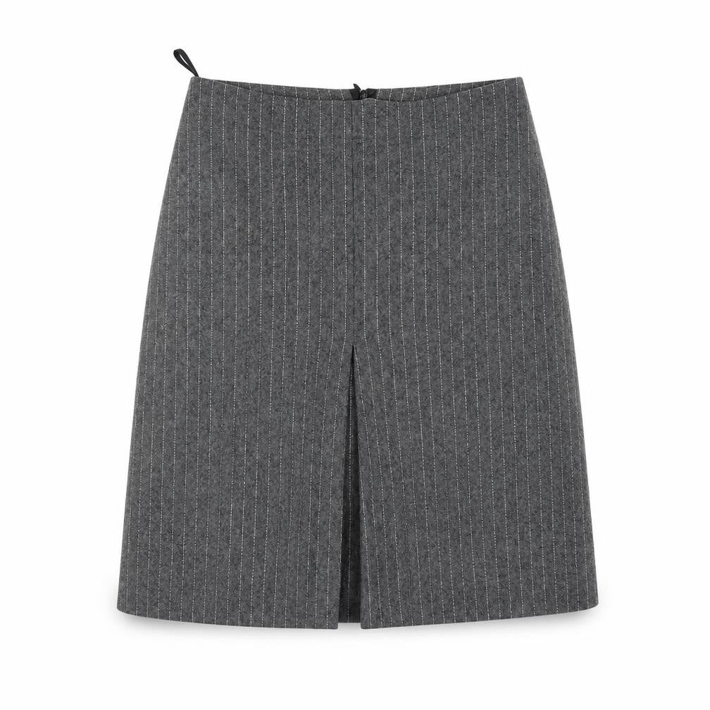 Kit Womens Grey Striped  A-Line Skirt Size 10