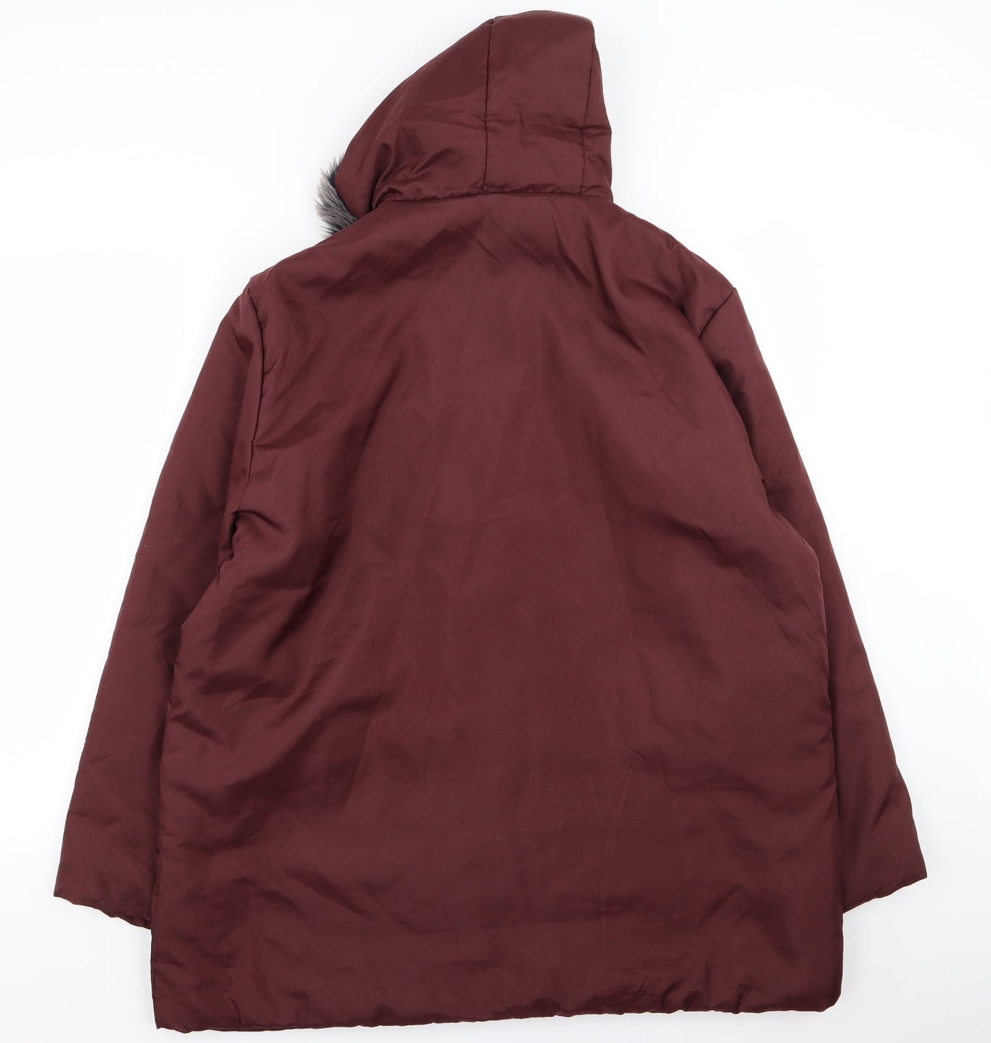 Anne De Lancay Womens Red   Parka Coat Size L