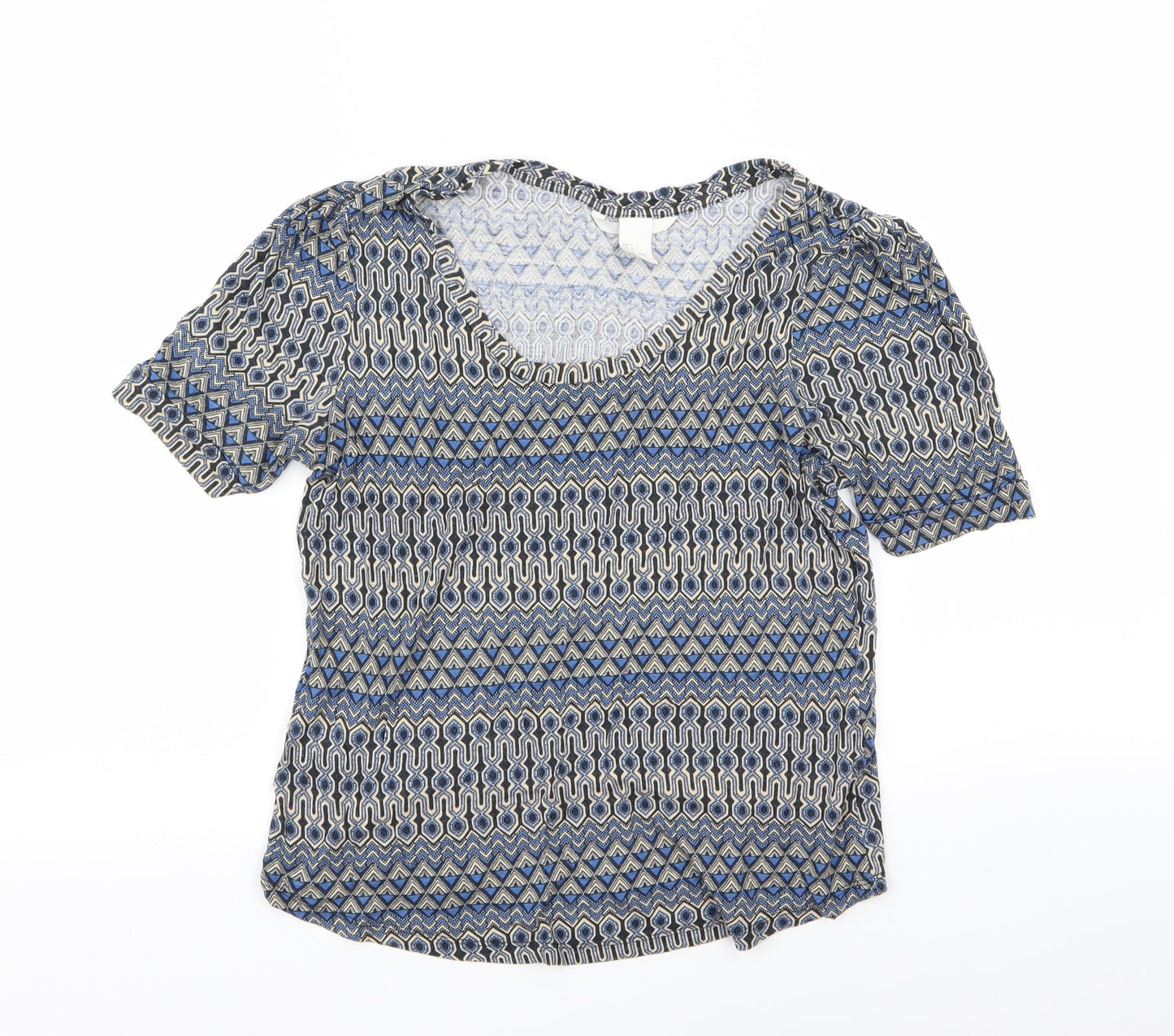 H&M Womens Multicoloured Geometric  Basic T-Shirt Size 6