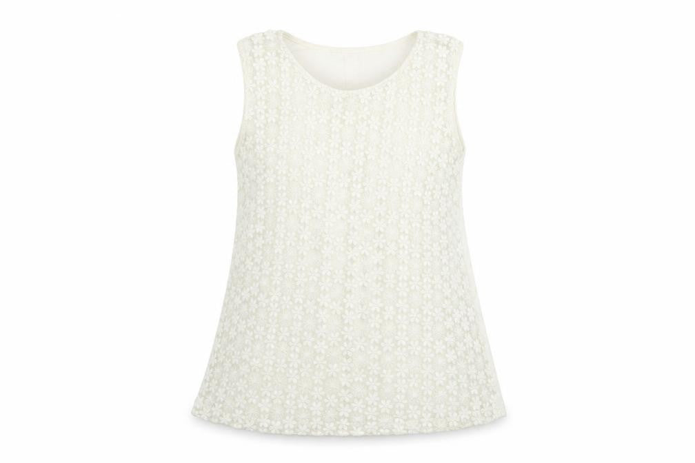 New Look Womens White Floral  Basic Tank Size 10