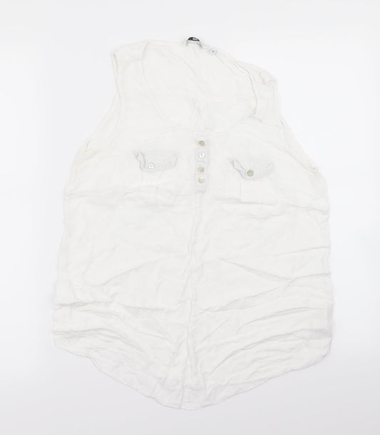 New Look Womens White   Basic Tank Size 10