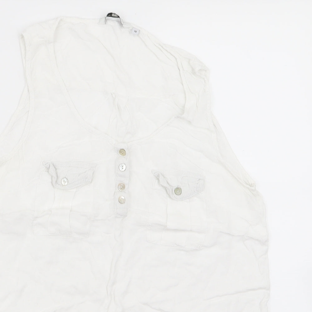 New Look Womens White   Basic Tank Size 10
