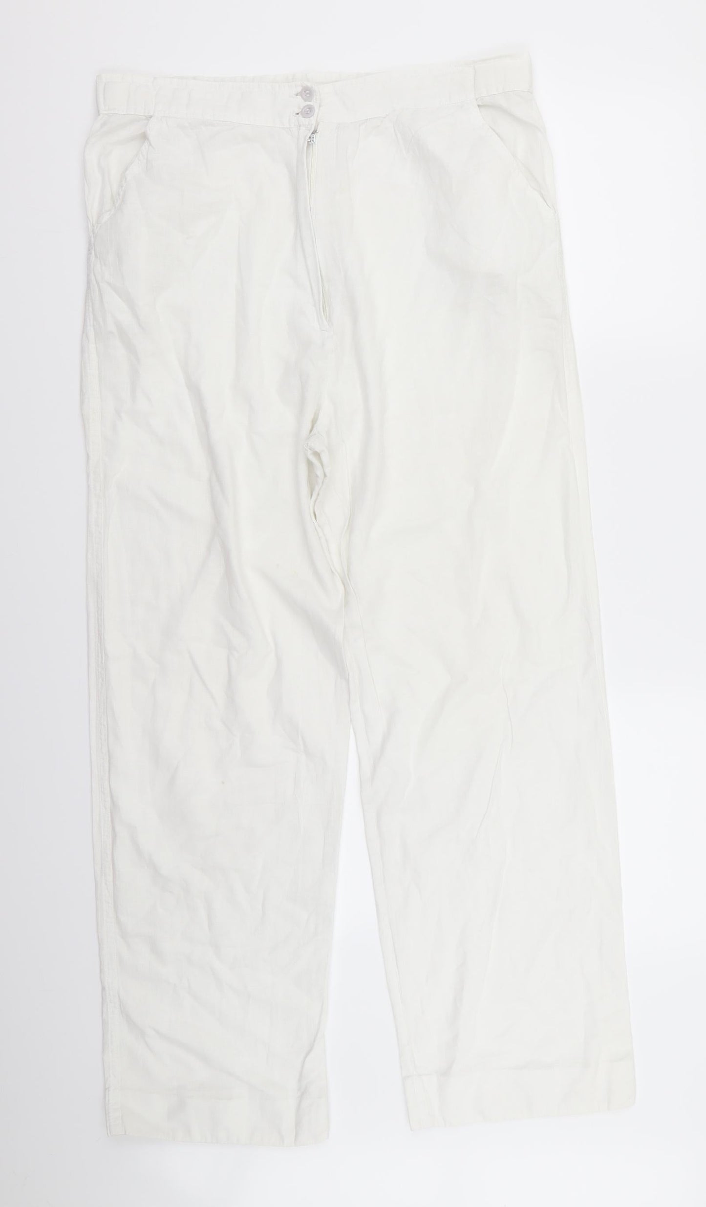 oasis  Womens White   Trousers  Size L L29 in