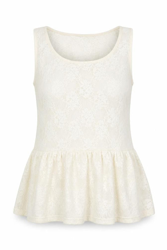 Zara Womens White Floral  Tunic Tank Size M