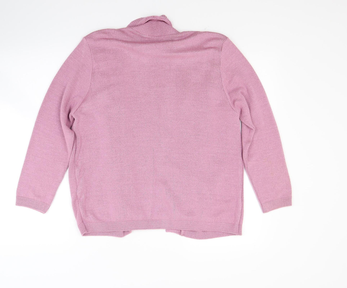 Classics Womens Pink Striped Knit Cardigan Jumper Size L